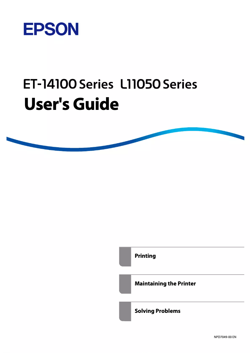 Page n°1 - Manuel utilisateur Epson EcoTank L11058