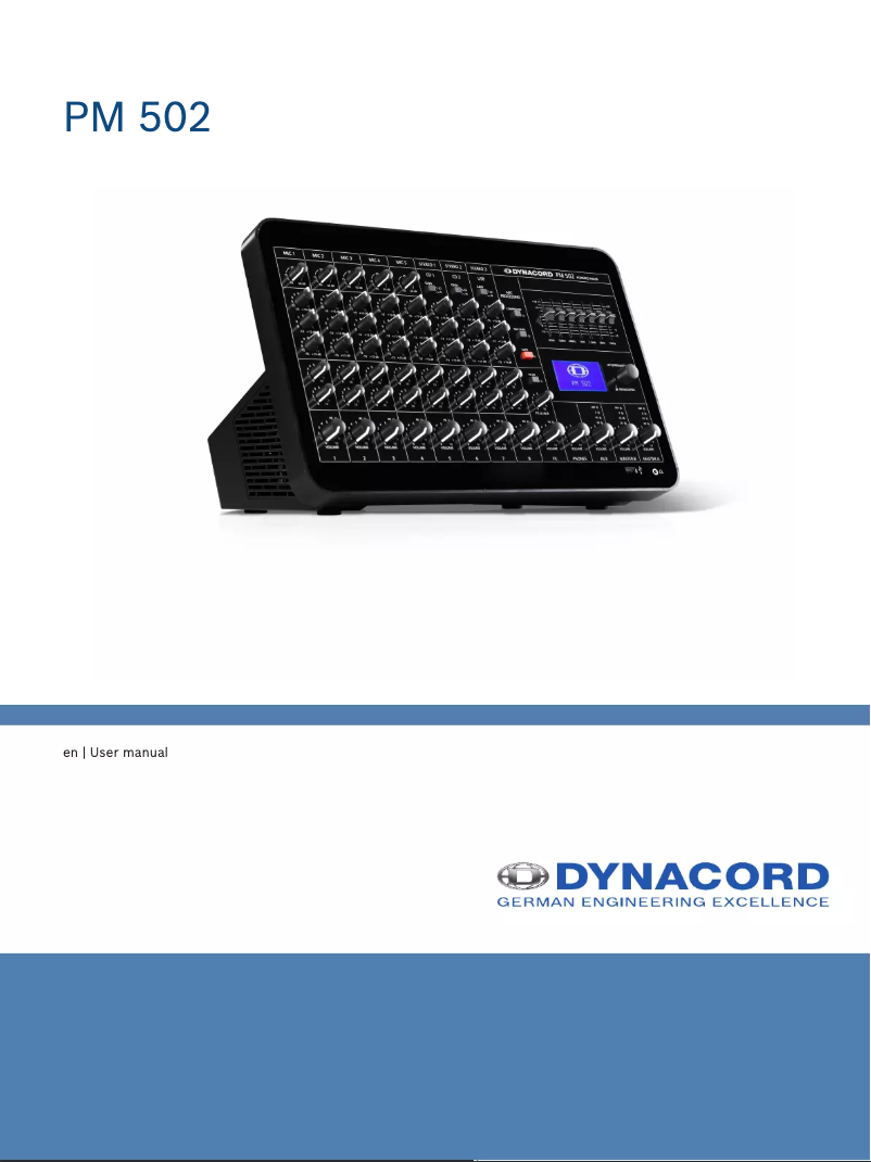 Page n°1 - Manuel utilisateur Dynacord Powermate 502