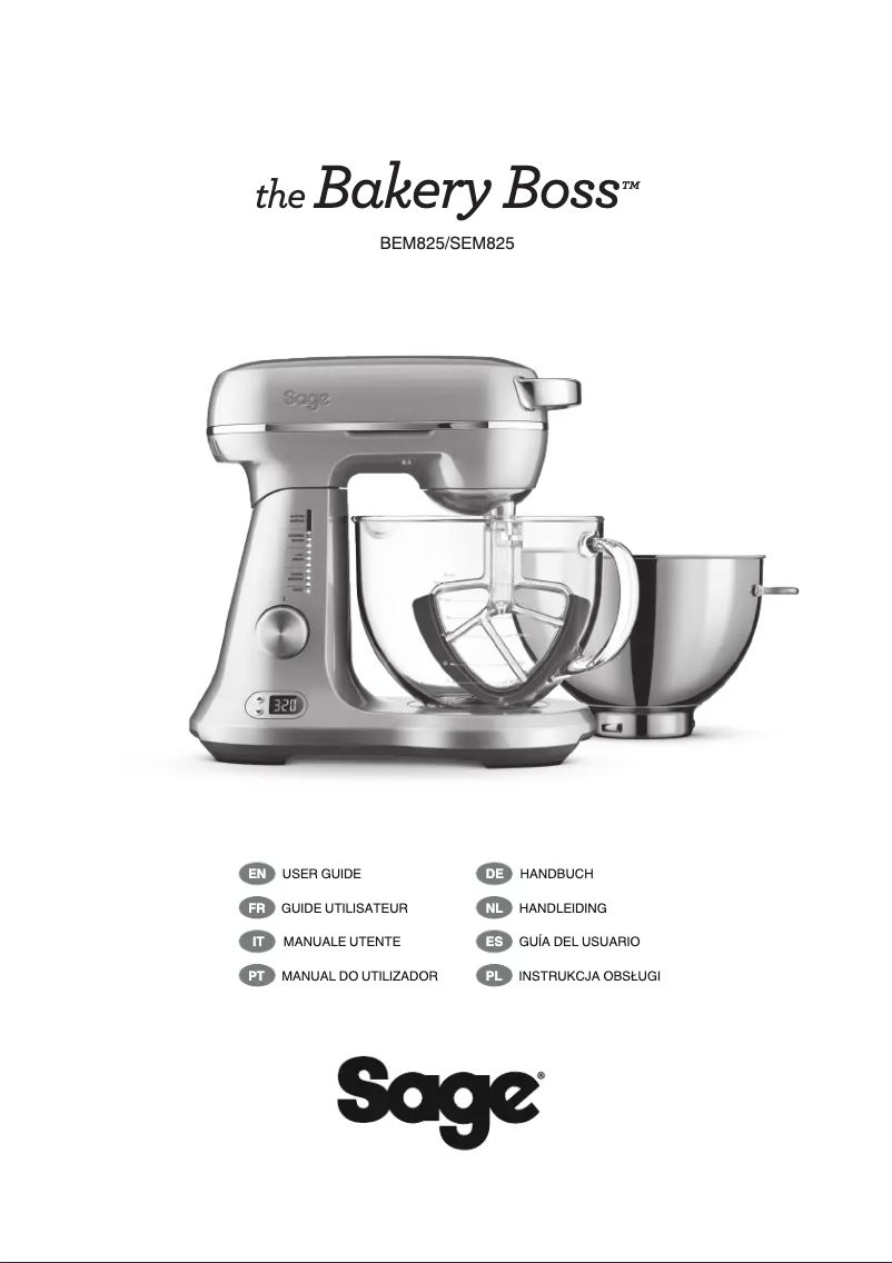 Image de la première page du manuel de l'appareil the Bakery Boss SEM825