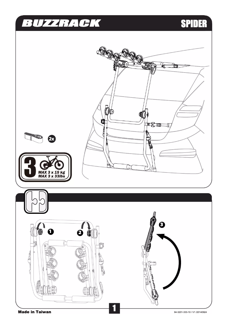 Page 1 de la notice Manuel utilisateur Buzz Rack Spider