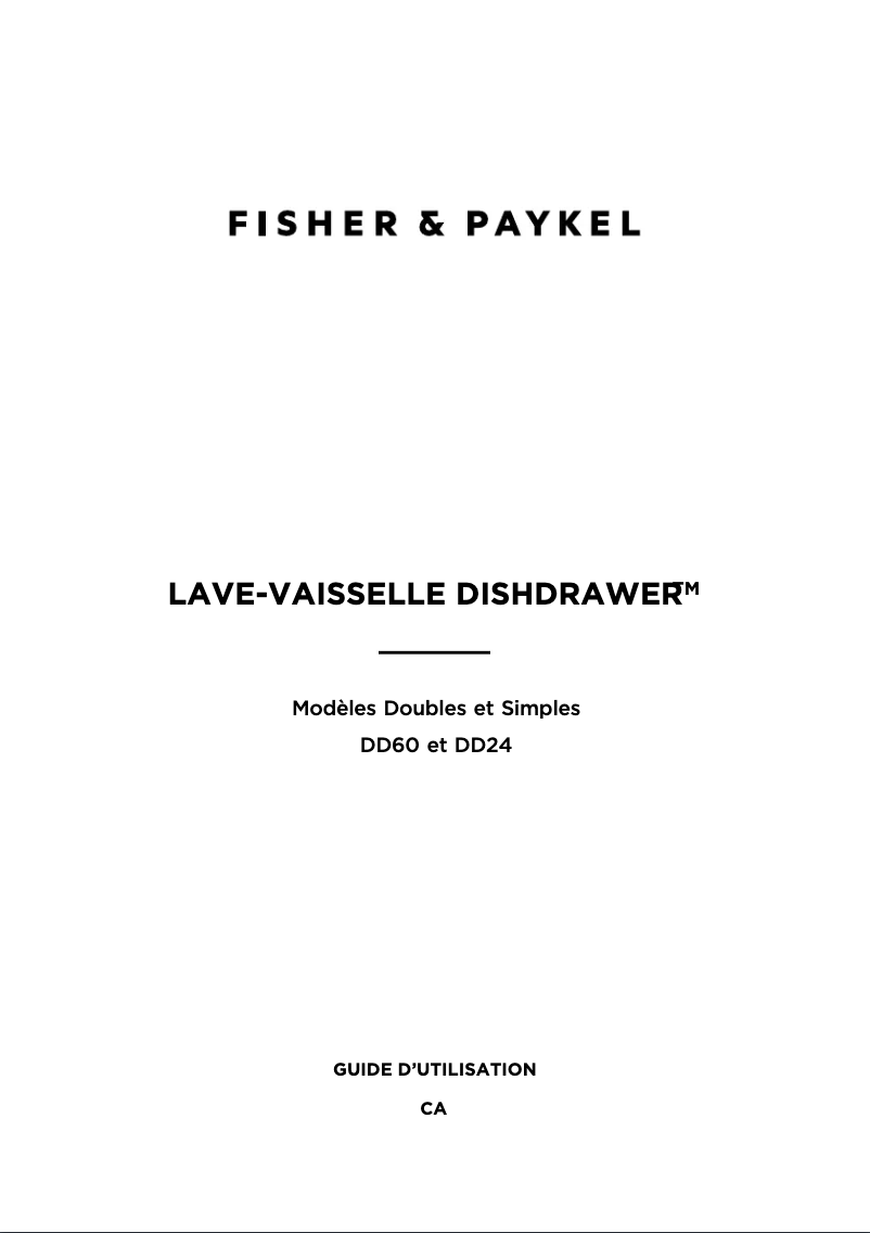 Page 1 de la notice Manuel utilisateur Fisher & Paykel DD24DHTI9N