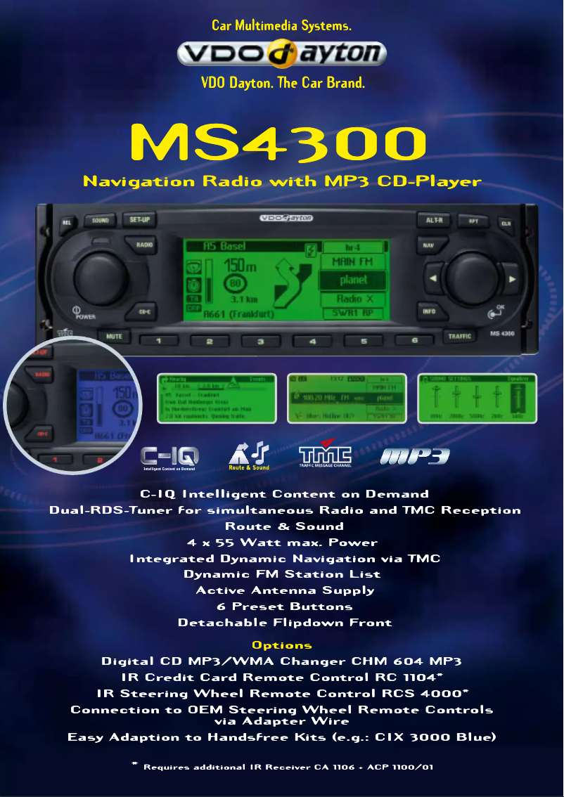 Page n°1 - Manuel utilisateur VDO Dayton MS 4300