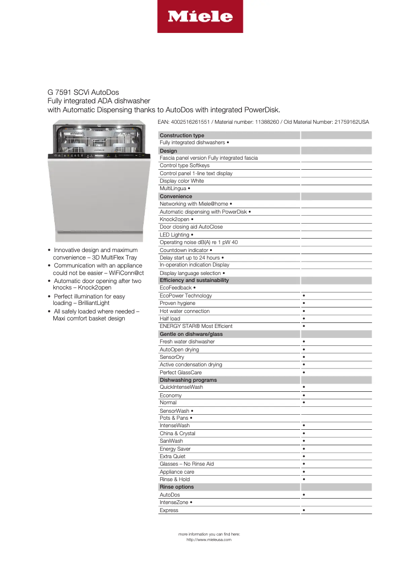 Image de la première page du manuel de l'appareil G 7591 SCVi AutoDos