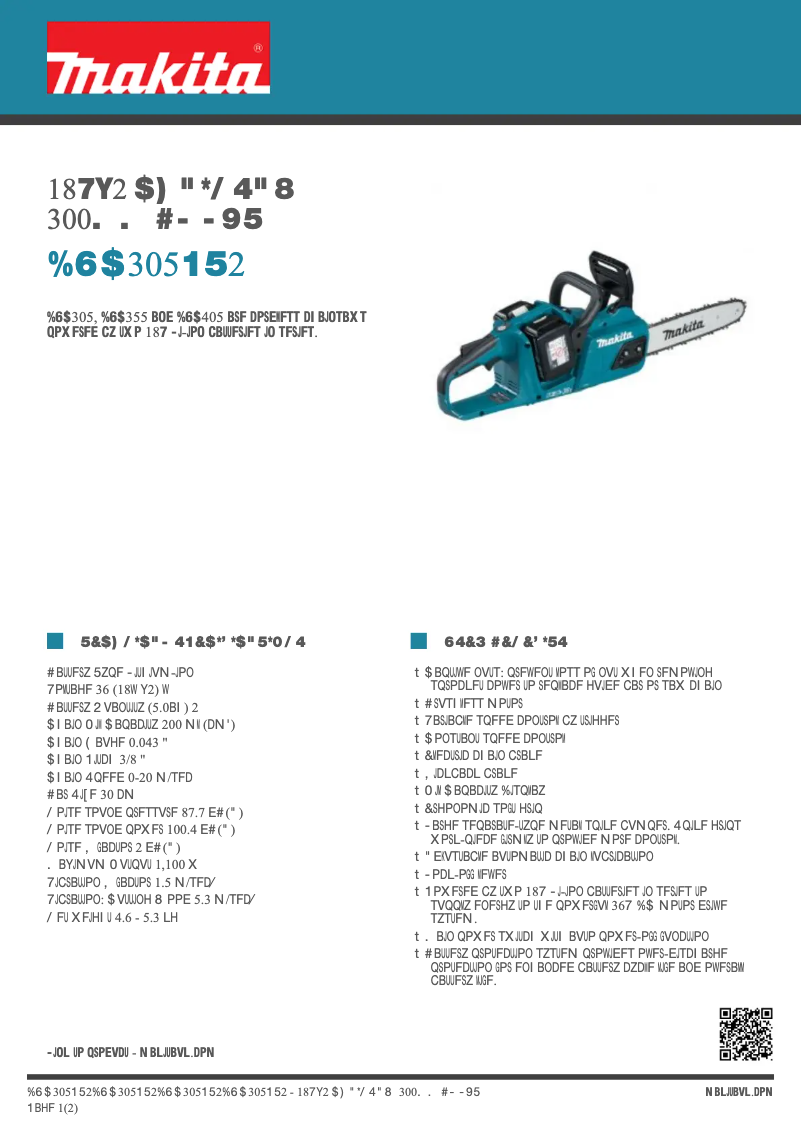 Image de la première page du manuel de l'appareil DUC305PT2