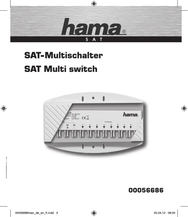 Page 1 de la notice Manuel utilisateur Hama Sat-Multischalter 4/8