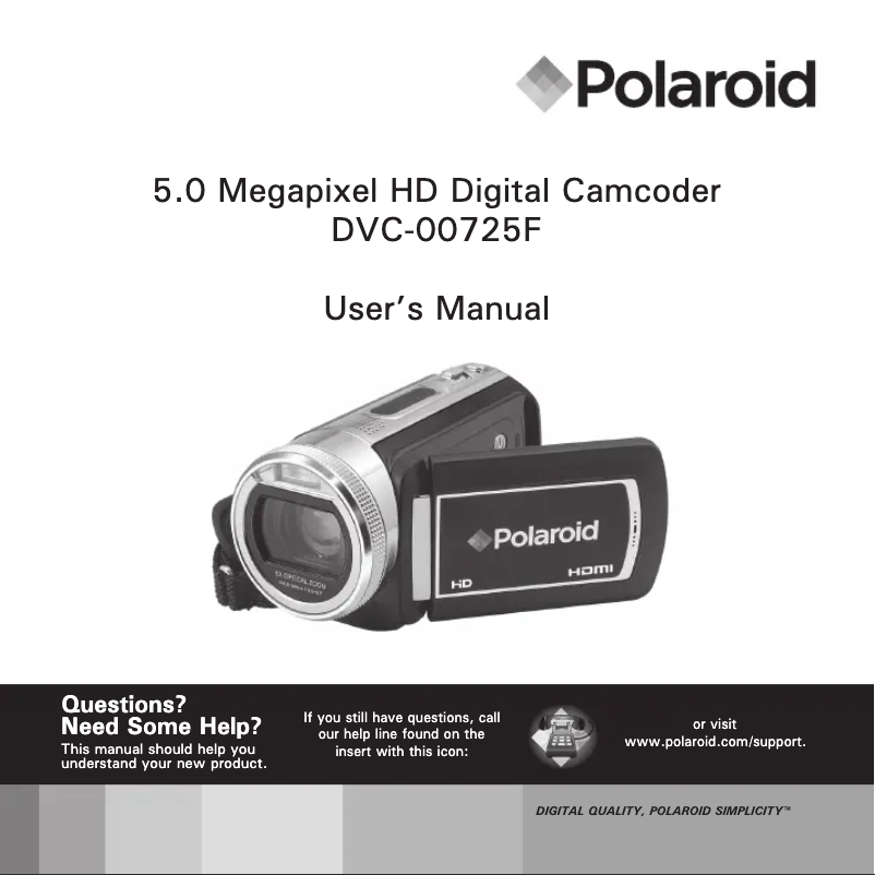 Image de la première page du manuel de l'appareil DVC-00725F