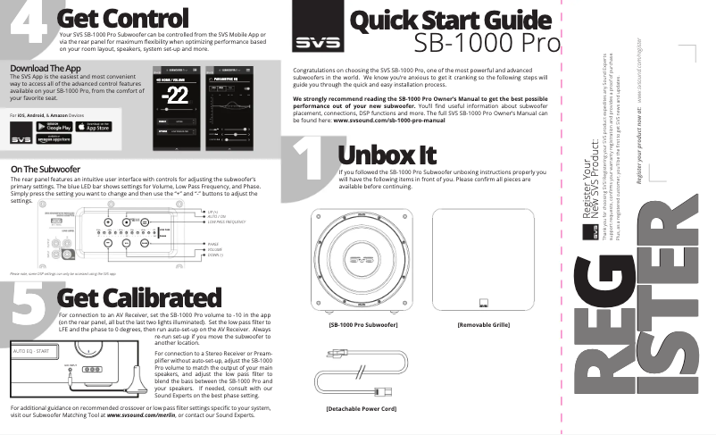 Page n°1 - Guide de démarrage rapide SVS Prime Sat 5.1 Sys BA