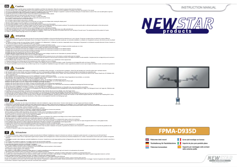 Page n°1 - Manuel utilisateur Newstar FPMA-D935D