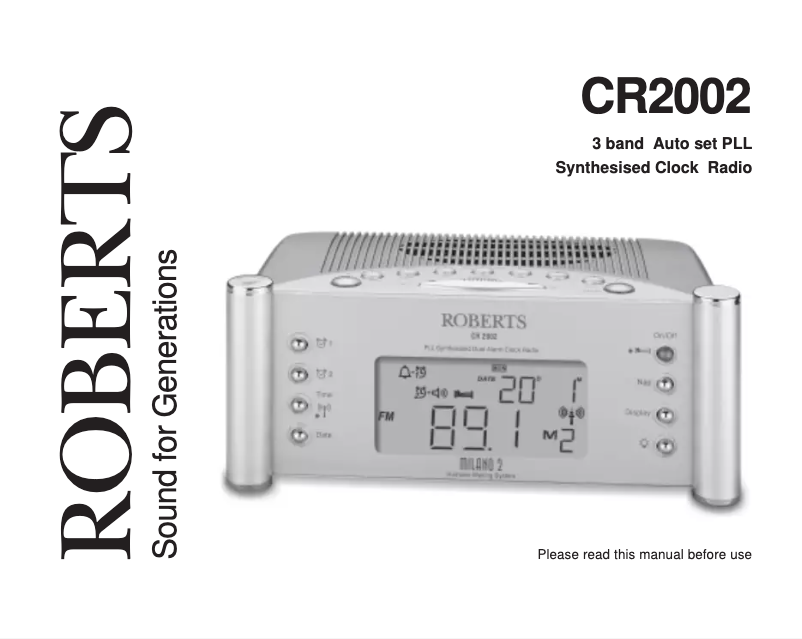 Page 1 de la notice Manuel utilisateur Roberts CR2002