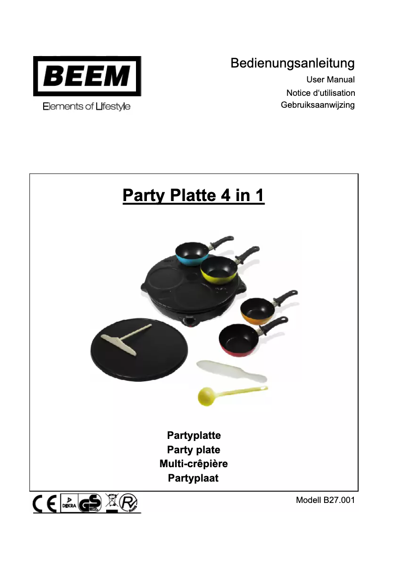 Image de la première page du manuel de l'appareil Party Platte 4 in 1 B27.001