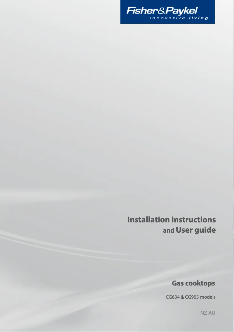 Page n°1 - Manuel utilisateur Fisher & Paykel CG604DWFCX1