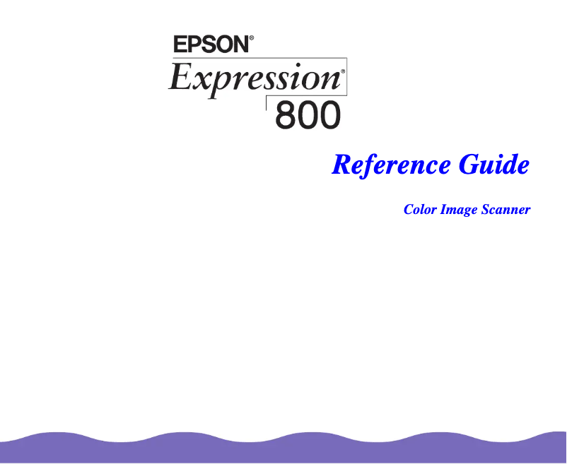 Imagen de la primera página del manual del dispositivo Expression 800