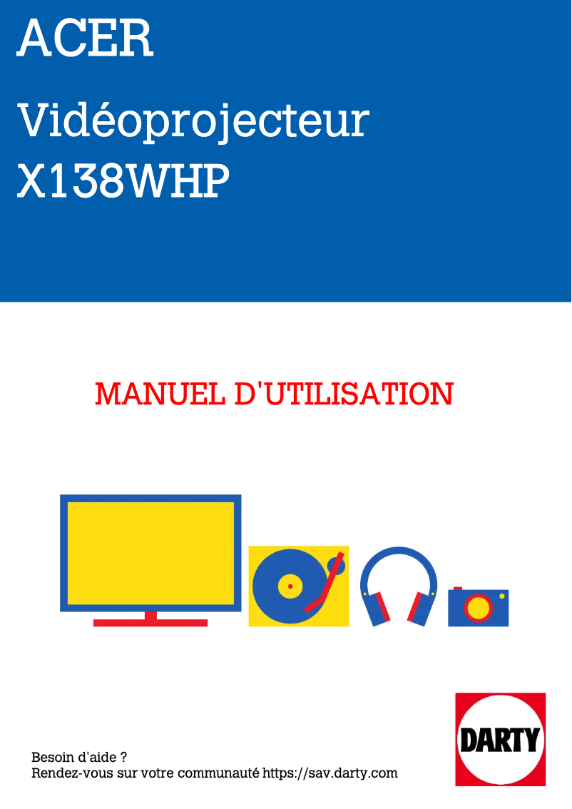 Image de la première page du manuel de l'appareil X138WHP