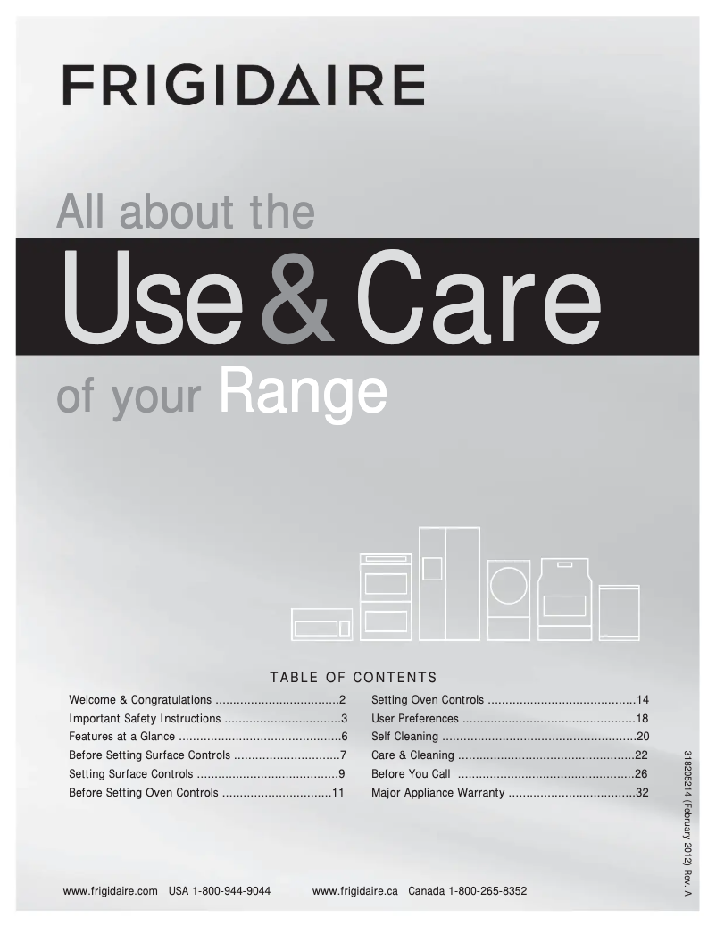Page n°1 - Manuel utilisateur Frigidaire FGEF300DNW