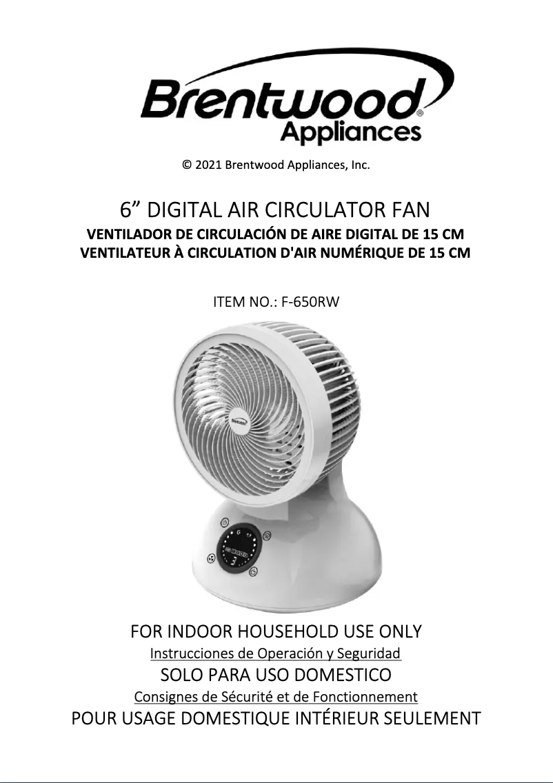 Page 1 de la notice Manuel utilisateur Brentwood F-650RW