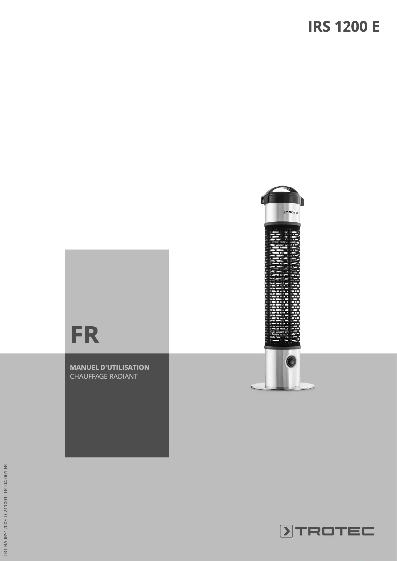 Image de la première page du manuel de l'appareil IRS 1200 E