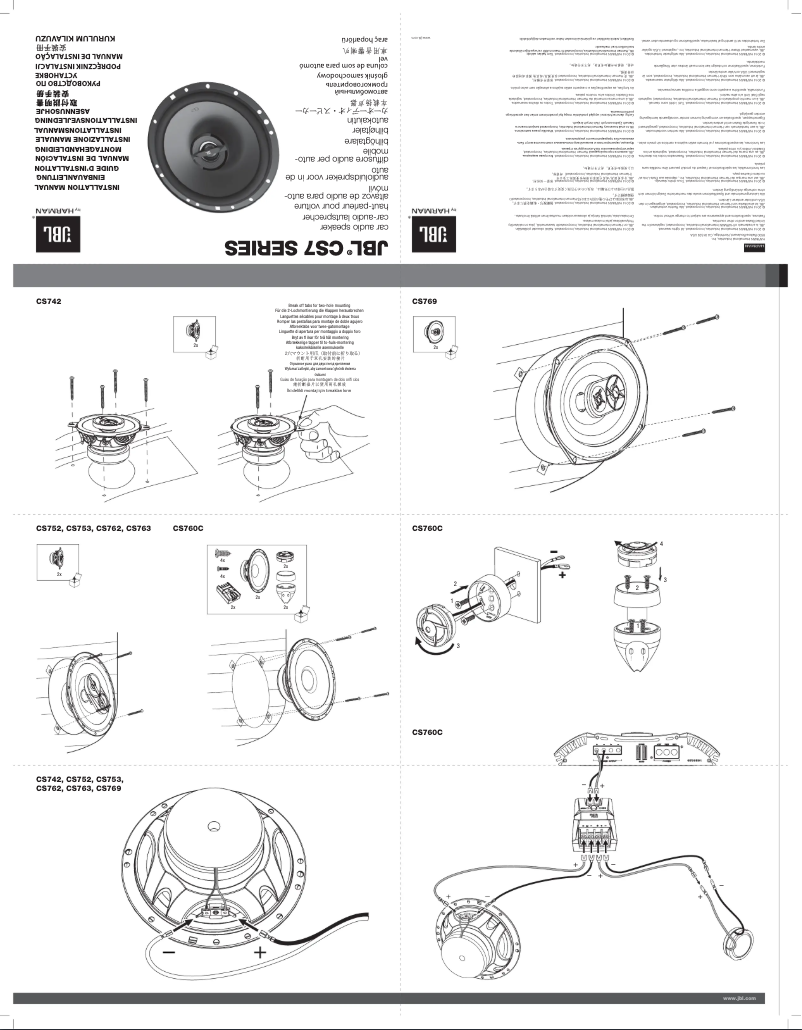 Page 1 de la notice Manuel utilisateur JBL CS752
