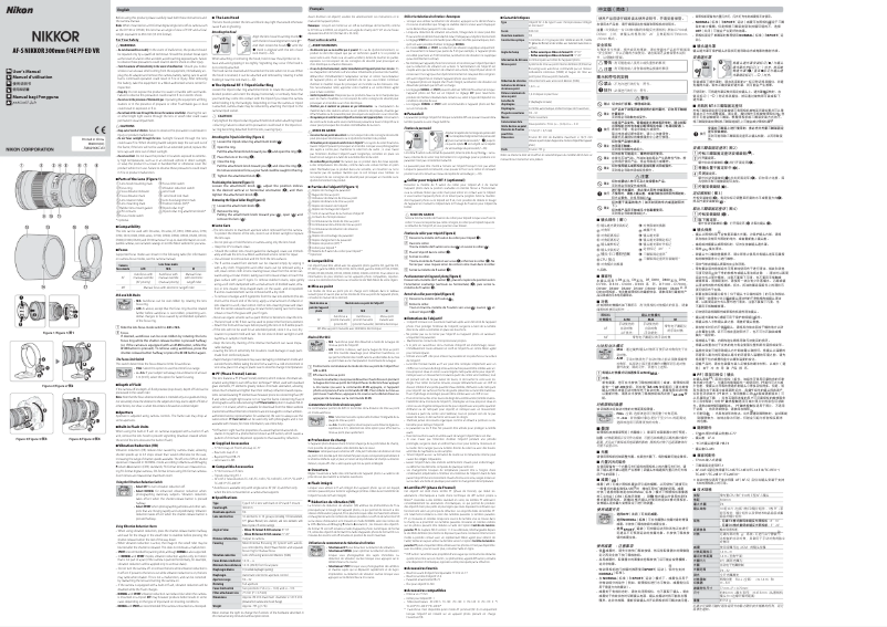 Page 1 de la notice Manuel utilisateur Nikon AF-S Nikkor 300mm f/4E PF ED VR
