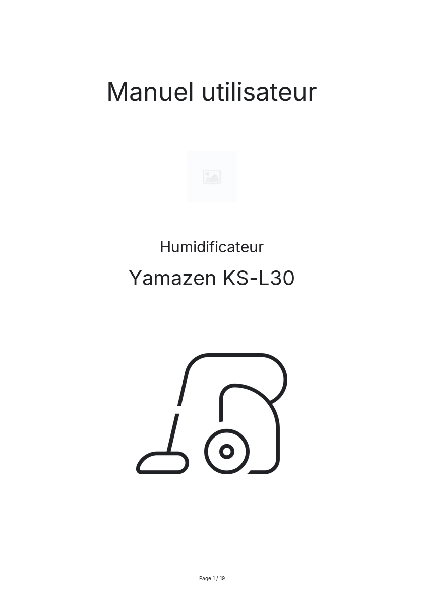 Page n°1 - Manuel utilisateur Yamazen KS-L30