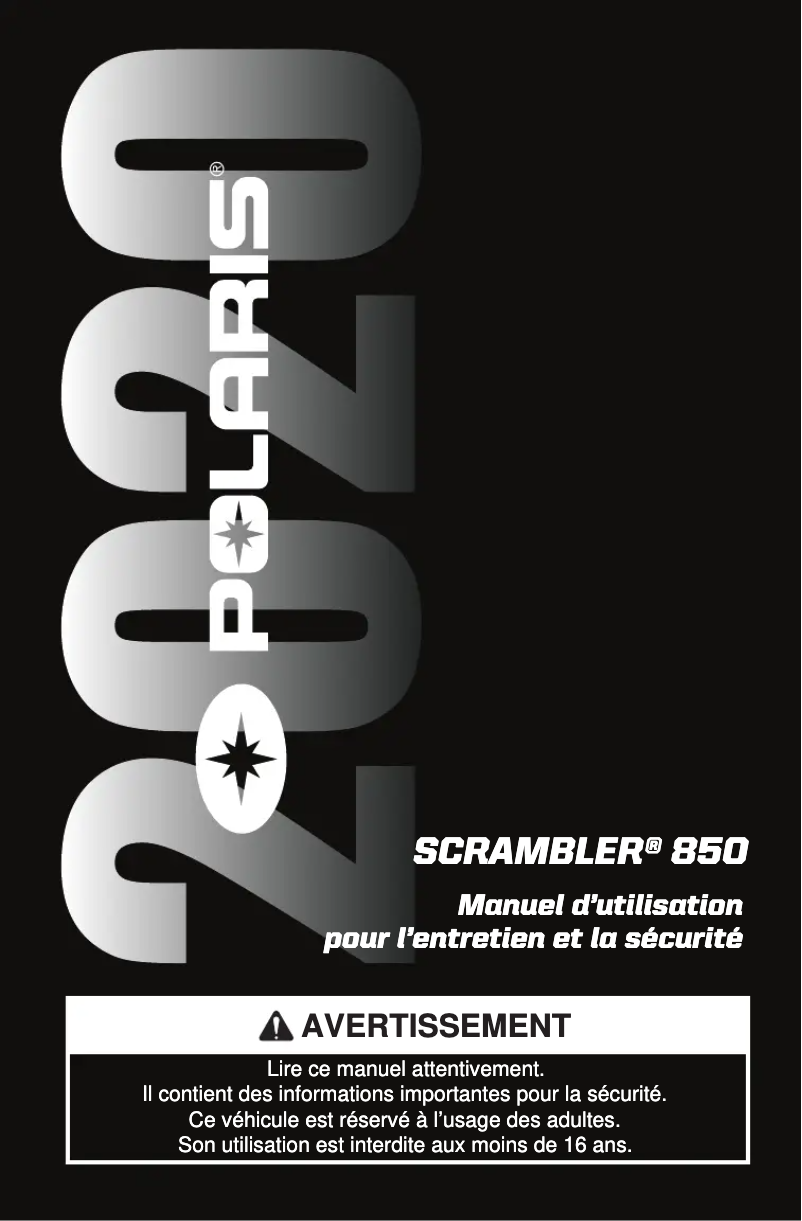 Image de la première page du manuel de l'appareil Scrambler 850 (2020)