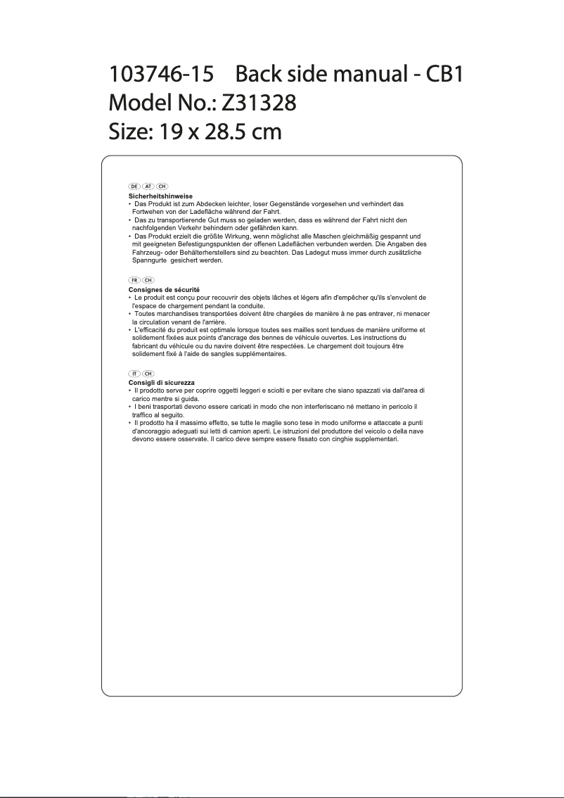 Page 1 de la notice Manuel utilisateur Ultimate Speed Z31328