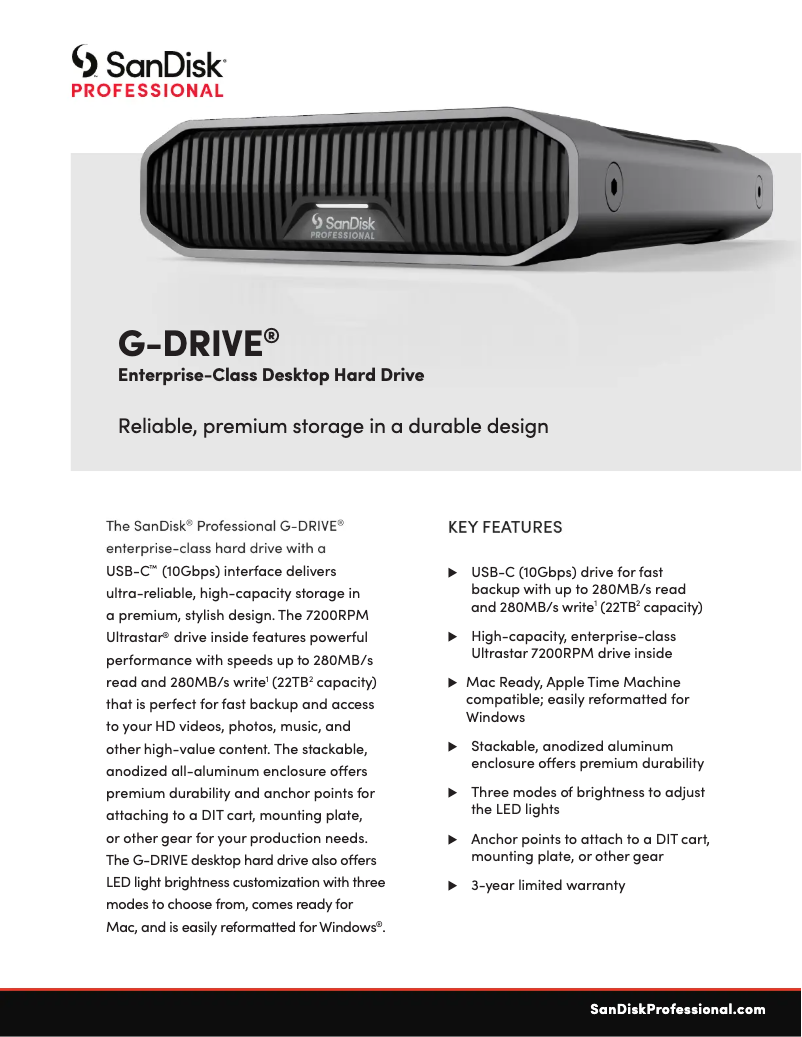 Image de la première page du manuel de l'appareil G-DRIVE