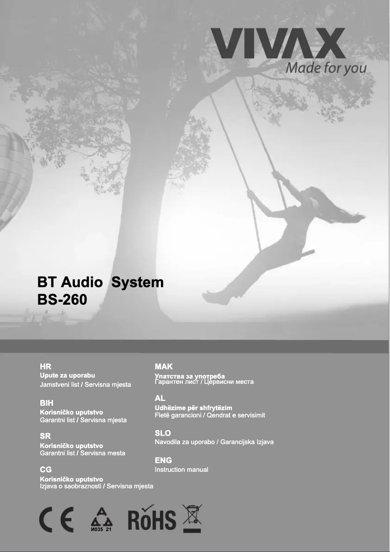 Page 1 de la notice Manuel utilisateur Vivax BS-260