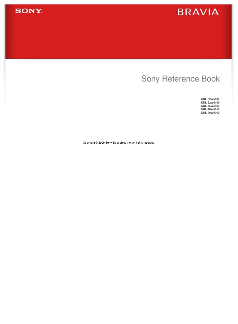 Page n°1 - Manuel utilisateur Sony Bravia KDL-52W5150