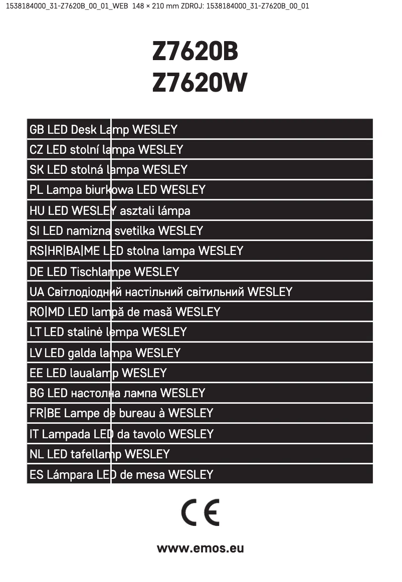 Page 1 de la notice Manuel utilisateur Emos Z7620B