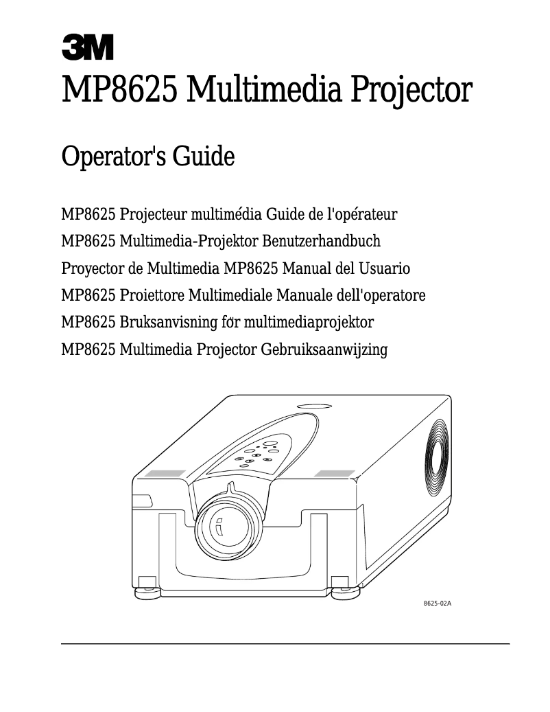 Page n°1 - Manuel utilisateur 3M MP8625