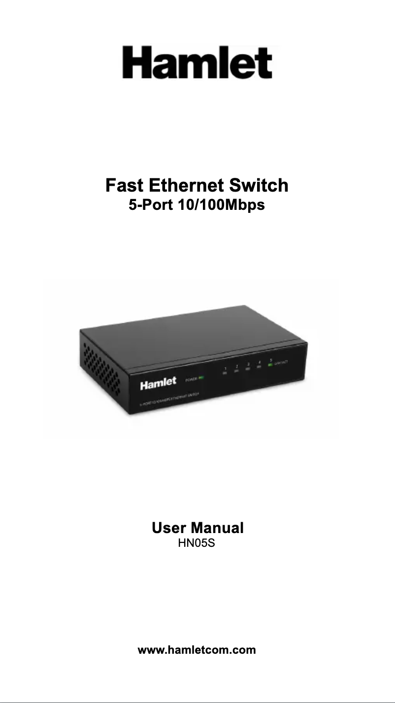 Page n°1 - Manuel utilisateur Hamlet HN05S
