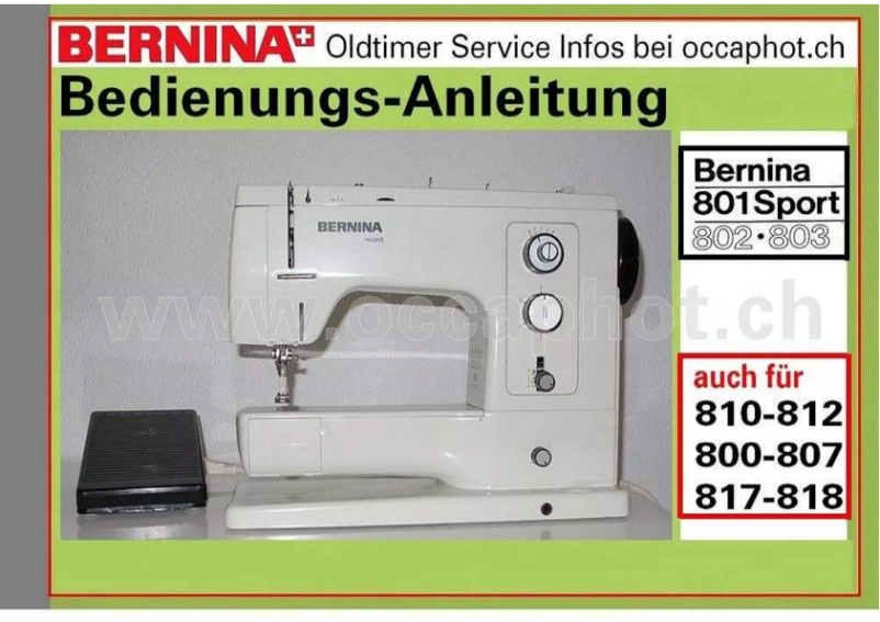 Página 1 del manual Manual de usuario Bernina 817