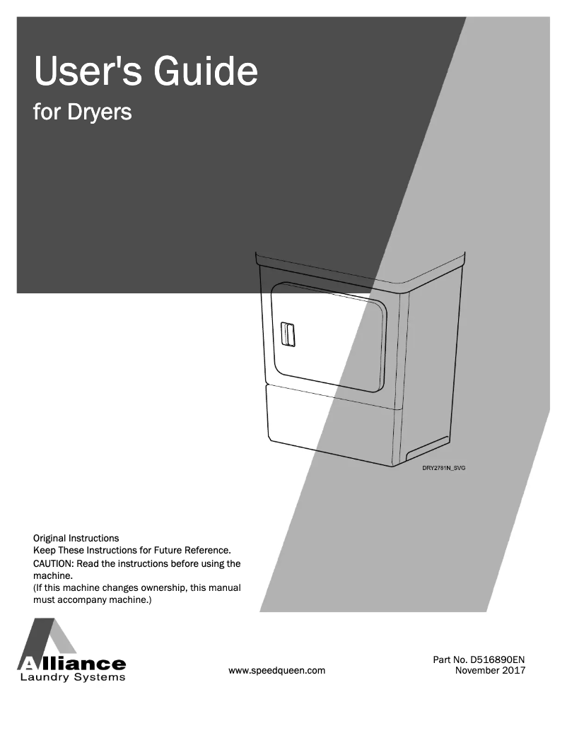 Page n°1 - Manuel utilisateur Speed Queen ADG3SRGS115TW01