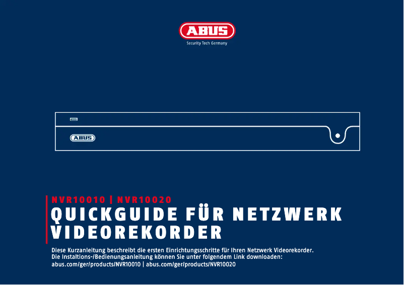 Página 1 del manual Manual de usuario Abus NVR10020