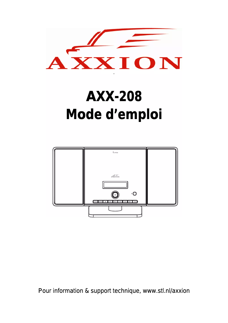 Page 1 de la notice Manuel utilisateur Axxion AXX-208