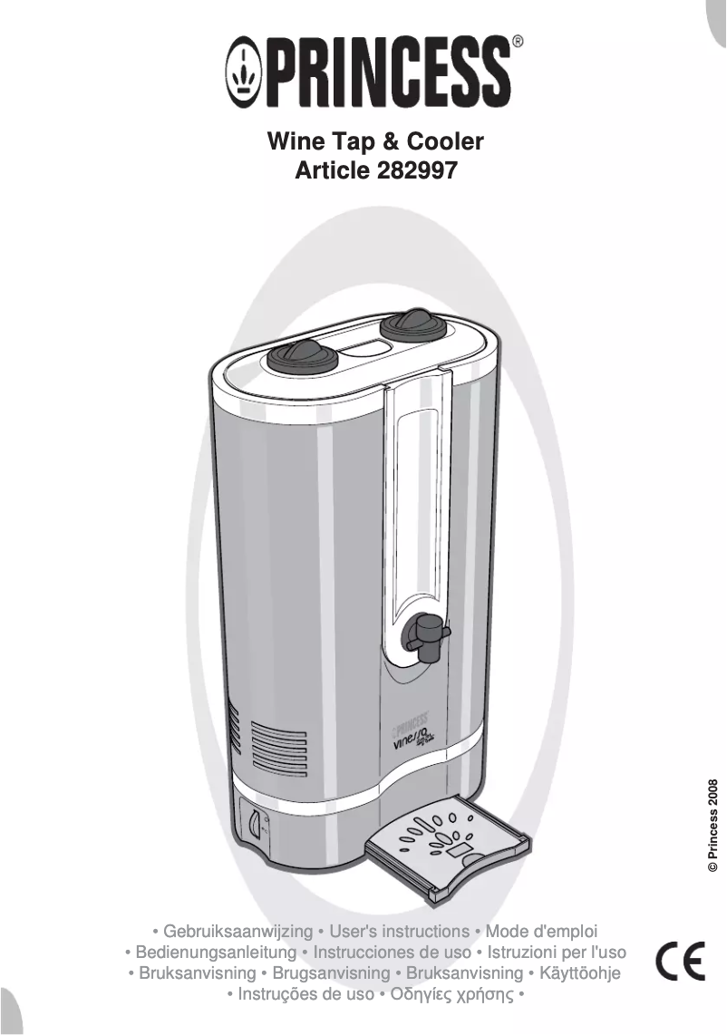 Page 1 de la notice Manuel utilisateur Princess Vinesso Wine Tap & Cooler 282997