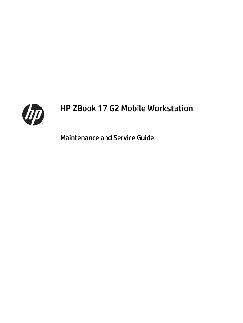 Page 1 de la notice Manuel d'utilisation et d'entretien HP ZBook 17 G2