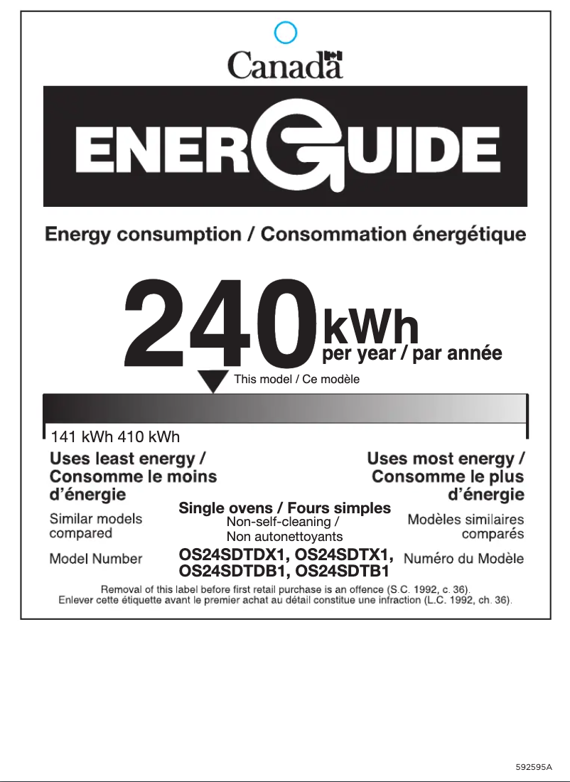 Page n°1 - Label énergétique Fisher & Paykel OS24SDTDB1