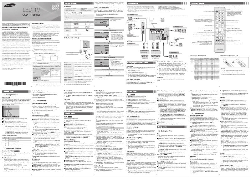 Page 1 de la notice Manuel utilisateur Samsung UN65EH6000