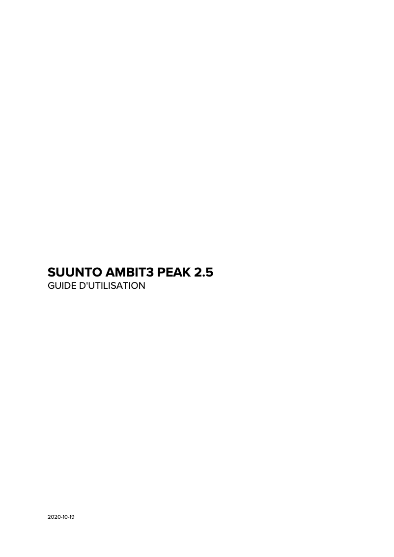 Página 1 del manual Manual de usuario Suunto Ambit3 Peak