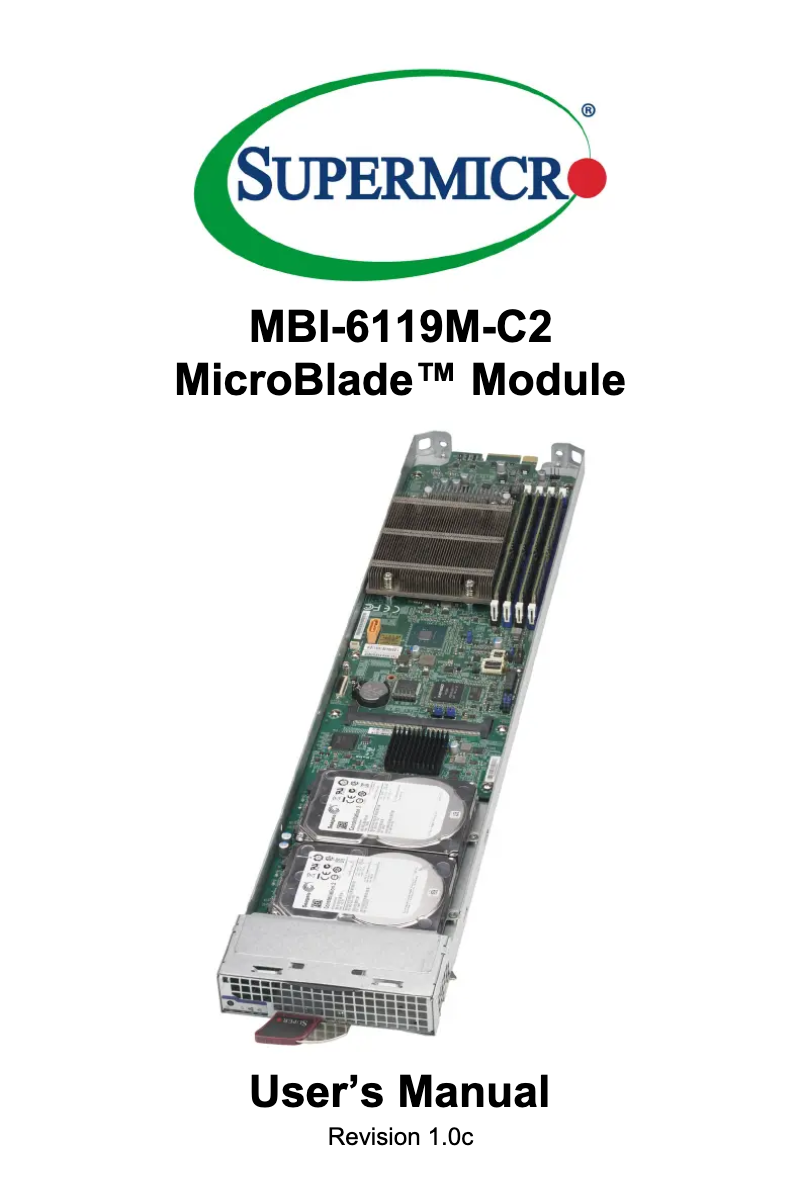 Image de la première page du manuel de l'appareil MicroBlade MBI-6119M-C2