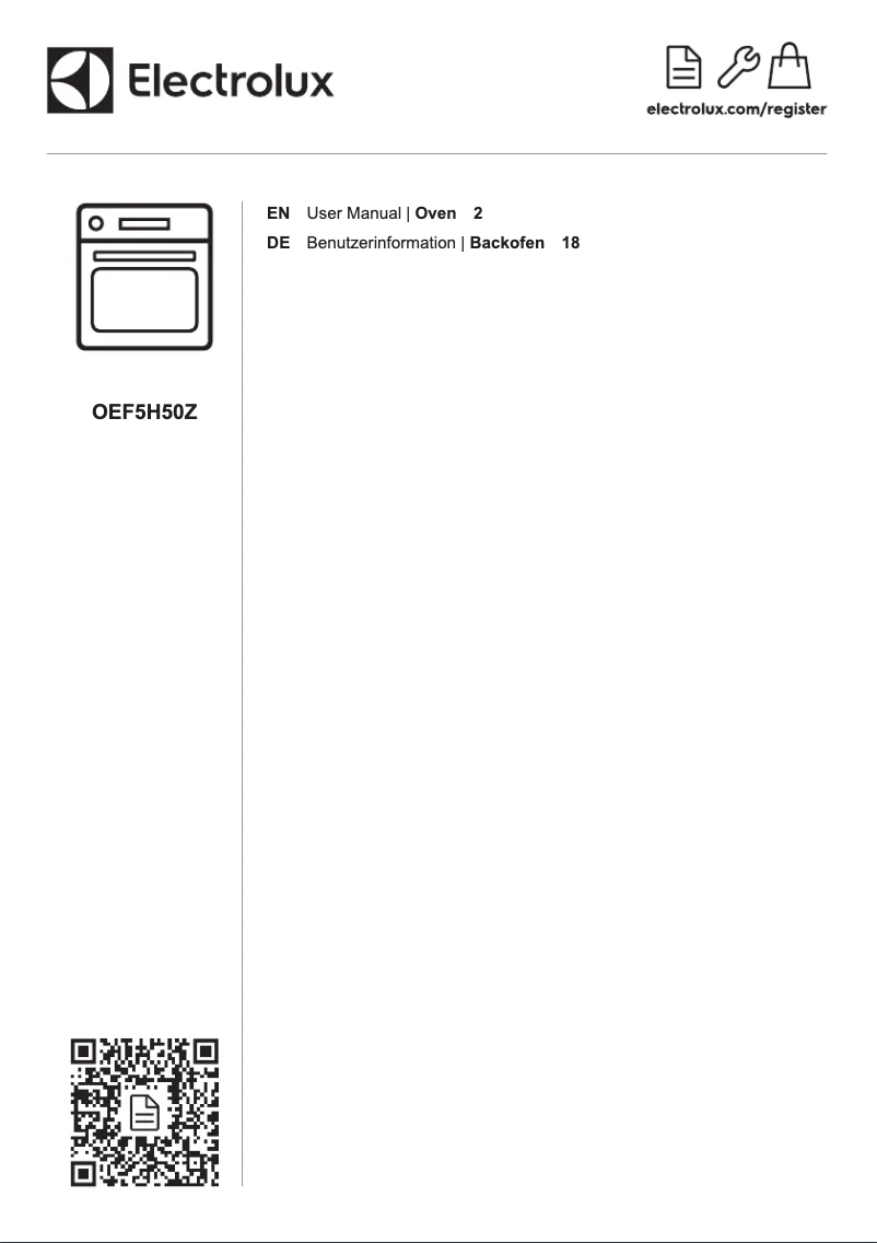Page n°1 - Manuel utilisateur Electrolux OEF5H50Z