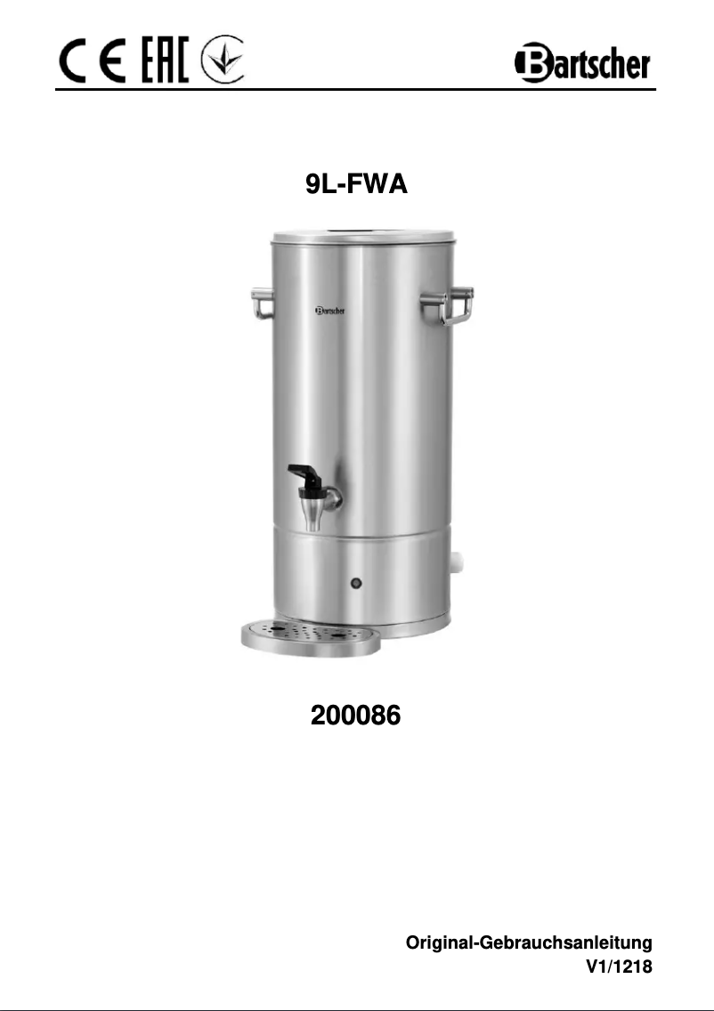 Image de la première page du manuel de l'appareil 9L-FWA