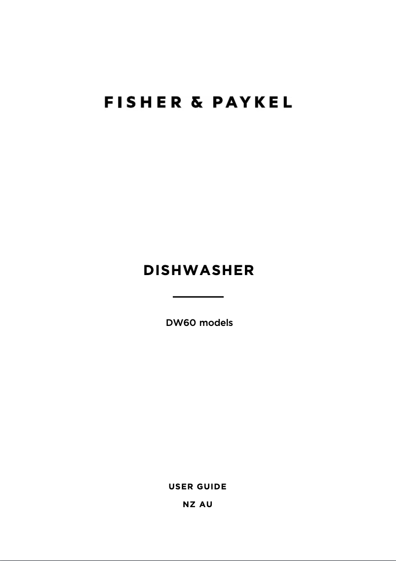 Page n°1 - Manuel utilisateur Fisher & Paykel C1 DW60FC1W1