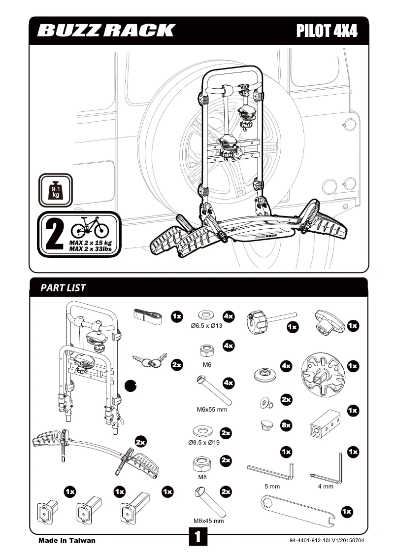 Image de la première page du manuel de l'appareil Pilot 4X4