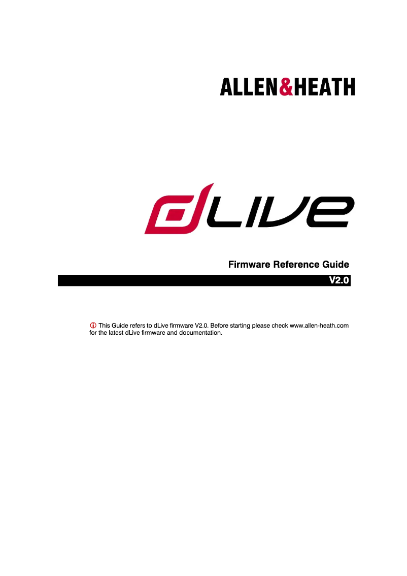 Page n°1 - Manuel utilisateur Allen & Heath dLive CTi-1500