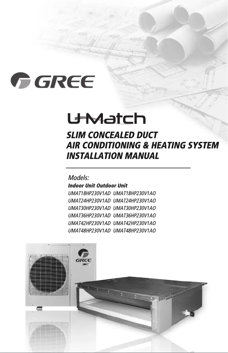 Page 1 de la notice Manuel utilisateur Gree UMAT24HP230V1AD