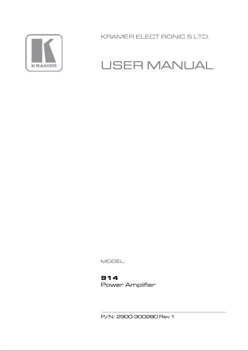 Page 1 de la notice Manuel utilisateur Kramer 914