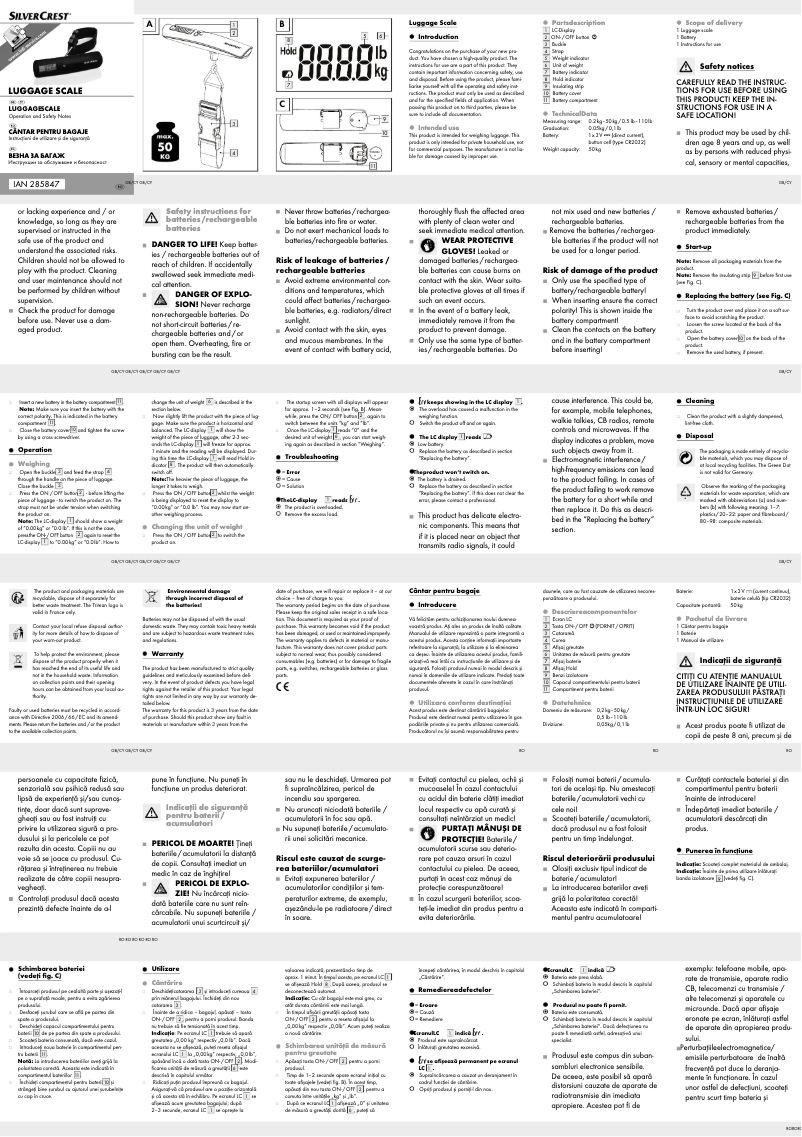 Page 1 of the manual User Manual SilverCrest HG02394