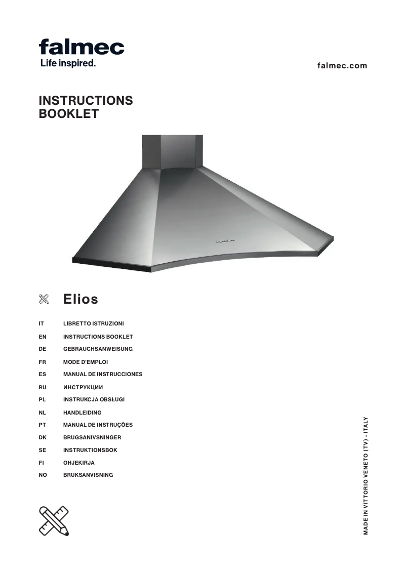Page 1 de la notice Manuel utilisateur Falmec Elios